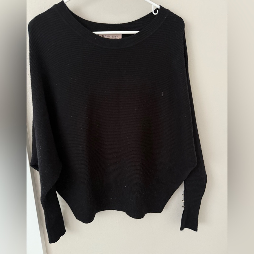 Philosophy Classic Black Crew Neck Sweater